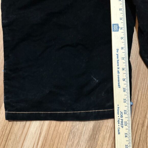 Y2K/2000s Black Blue Velvet Baggy Velvet Jean Denim Shorts Carpenter Skater - Picture 6 of 8